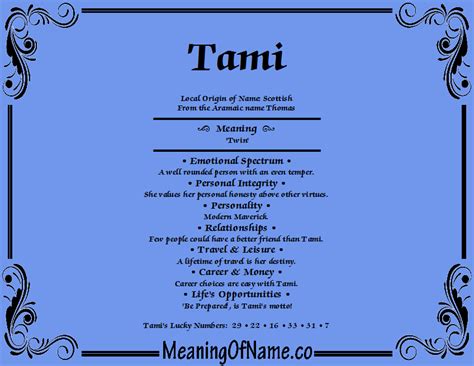 tami tami|tami meaning.